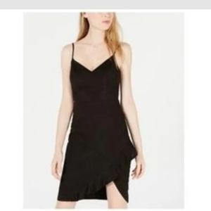 NWT City Studios Juniors Asymmetrical Ruffle Hem Black Party Dress Size 3
